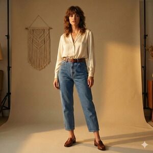 VTG Levi Strauss Women's 900 Series Blue Cropped Mom Inspo Jeans 26 Retro Casual